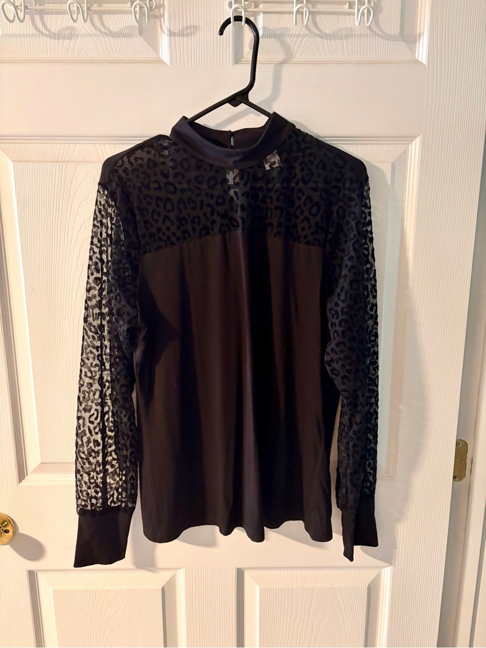 VENUS Black Sheer Leopard Blouse /Statement Top🖤🐆